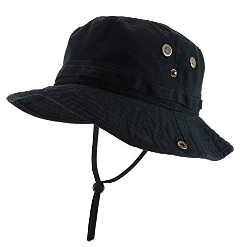Armycrew Big Oversized Jungle Boonie Bucket Hat with Chin String Fits Up to XXXL, Schwarz, XXL/3XL von Armycrew