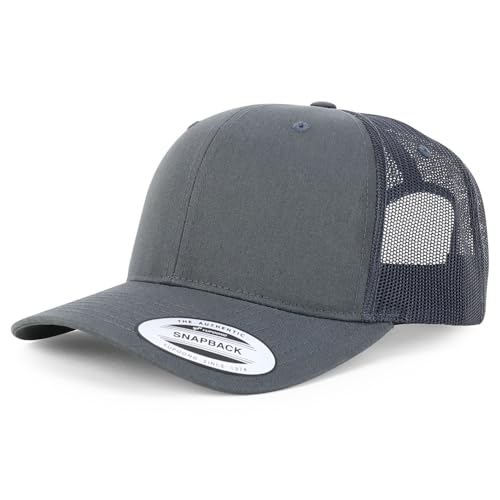 Armycrew Flexfit Oversize XXL Strukturierte Blank 6 Panel Retro Trucker Mesh Cap, anthrazit, XX-Large von Armycrew