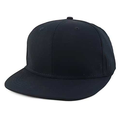 Armycrew Übergroße 2XL strukturierte Flatbill Snapback Cap für große Köpfe, schwarz, XX-Large von Armycrew
