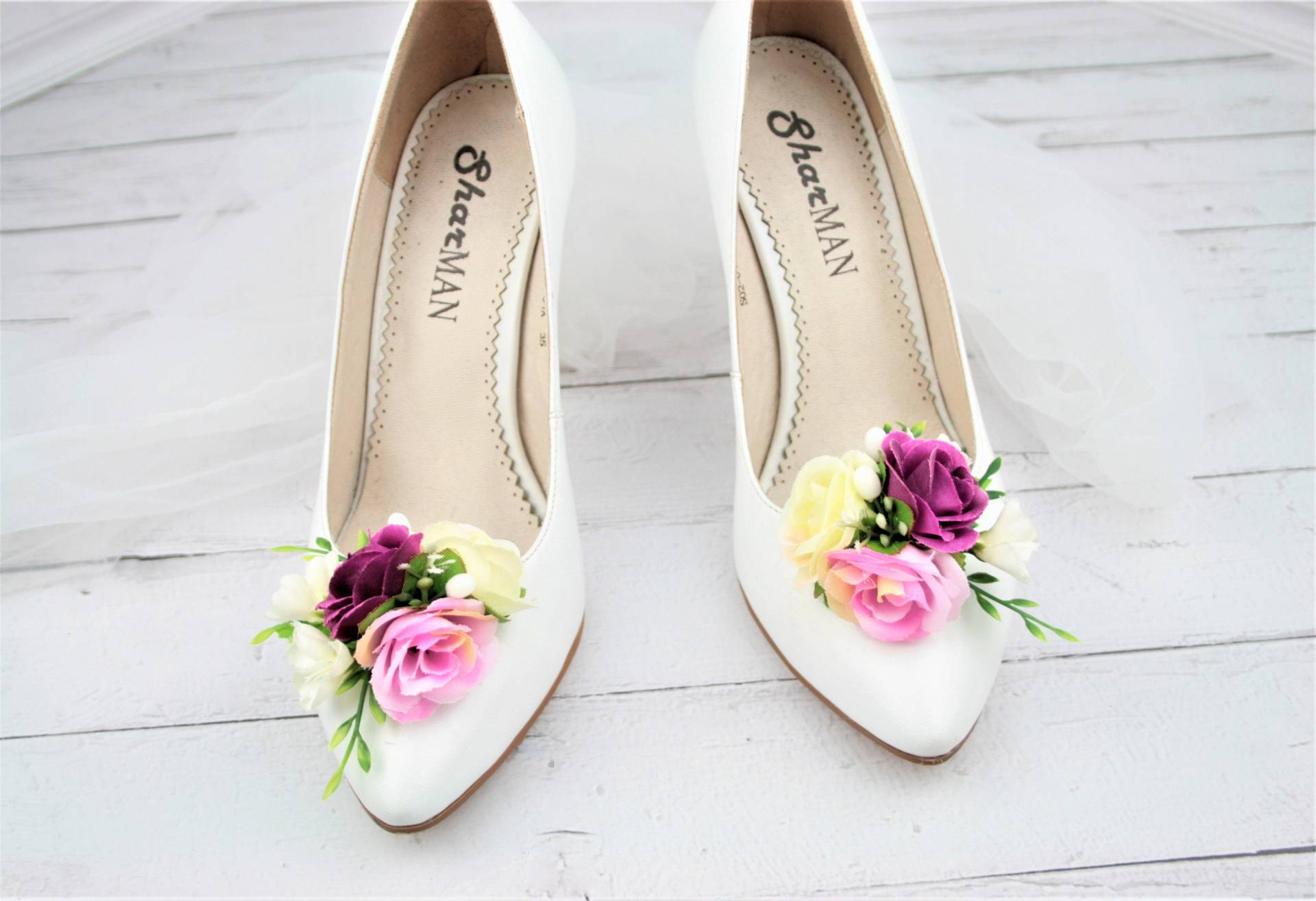 Rosen Schuhclips Mädchen Hochzeit Brautschuh Clips Damen Floral Brautschuhe Dekoration Fußschmuck von ArnikaStylishWedding