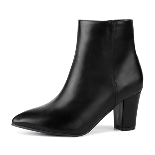 Aro Lora Damen Leder Stiefel und Stiefeletten Klassischer hoher Absatz Herbst- und Winterstiefel Schwarz 38 von Aro Lora