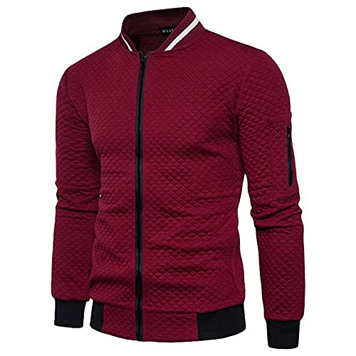 Aro Lora Herren Casual Zipper Sweatshirts Cardigan Langarm Bomberjacke Rot 2XL von Aro Lora