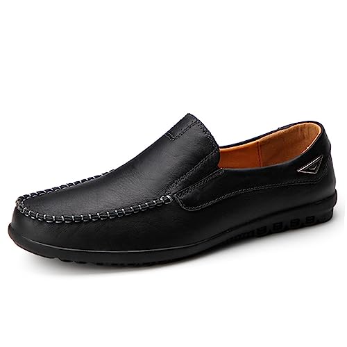 Aro Lora Herren Mokassins Slipper Business Penny Loafers Schuhe Leder Schuhe Komfort Fahrschuhe Flache Hausschuhe Schwarz 40 EU von Aro Lora