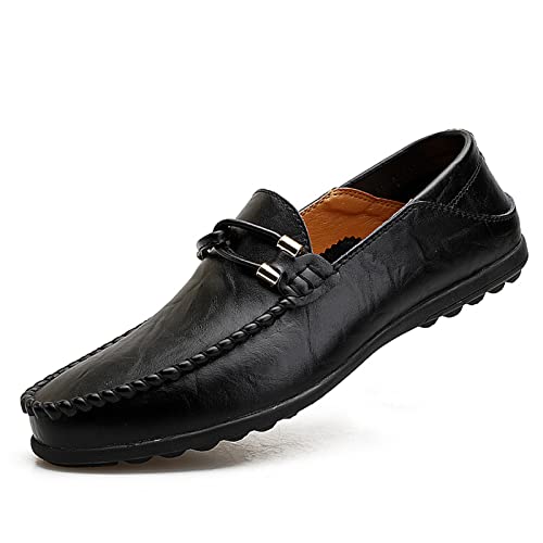 Aro Lora Herren Mokassins Lederschuhe Schuhe Penny Loafers Slipper Hausschuhe Leder Slip On Fahren Schuhe Schwarz 46 EU von Aro Lora