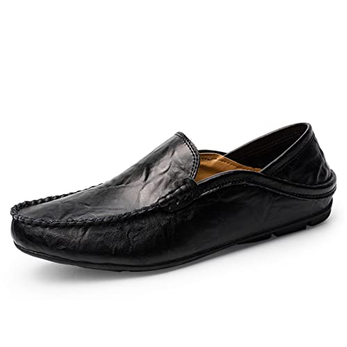 Aro Lora Herren Mokassins Slipper Business Penny Loafers Schuhe Leder Schuhe Komfort Fahrschuhe Flache Hausschuhe SolideSchwarz 44 EU von Aro Lora