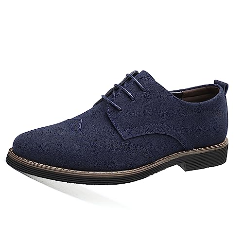 Herren Hochzeit Brogue Schuhe Anzugschuhe Derby Schnürhalbschuhe Oxfords Klassische Business Schuhe Blau 46 von Aro Lora