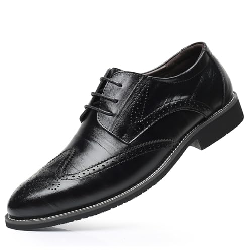 Herren Brogue Anzugschuhe Schnürhalbschuhe Oxford Hochzeit Business Lederschuhe Schwarz 40 von Aro Lora