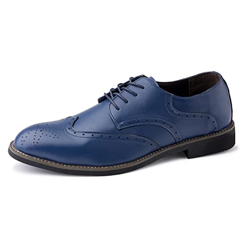 Herren Brogue Anzugschuhe Schnürhalbschuhe Oxford Hochzeit Business Lederschuhe SolidBlau 40 von Aro Lora