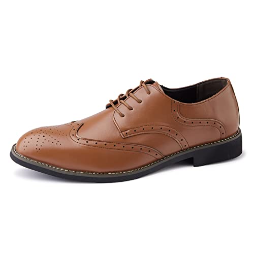 Herren Brogue Anzugschuhe Schnürhalbschuhe Oxford Hochzeit Business Lederschuhe SolidBraun 43 von Aro Lora