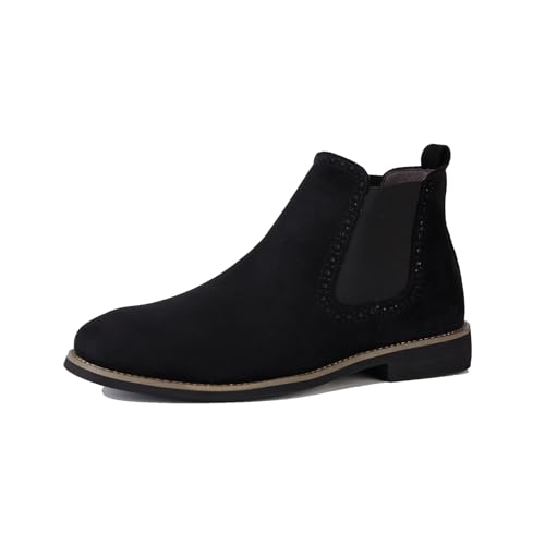 Aro Lora Herren Chelsea Stiefel aus Wildleder Klassische Slip on Stiefel für Herren Schwarz 202 45 von Aro Lora