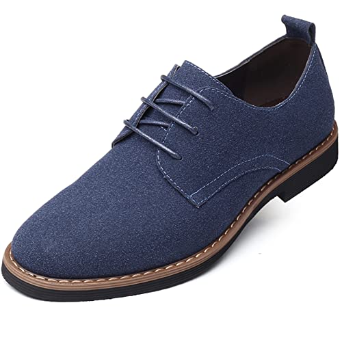 Herren Schnürhalbschuhe Hochzeit Brogue Oxford Derbys Schuhe Klassischer Suede Business Schuhe SolidBlau 48 von Aro Lora