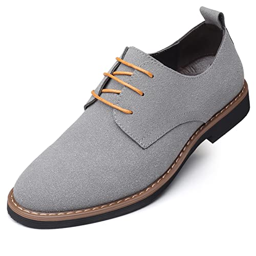 Herren Schnürhalbschuhe Hochzeit Brogue Oxford Derbys Schuhe Klassischer Suede Business Schuhe SolidGrau 47 von Aro Lora