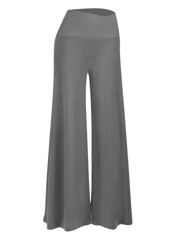 Arolina Palazzo Lounge-Hose für Damen, dehnbar, weites Bein, lässig, bequem, hohe Taille, Palazzo-Hose, Dunkelgrau, Groß Arolina Palazzo Lounge-Hose für Damen, dehnbar, weites Bein, lässig, bequem, hohe Taille, Palazzo-Hose, Dunkelgrau, Groß von Arolina