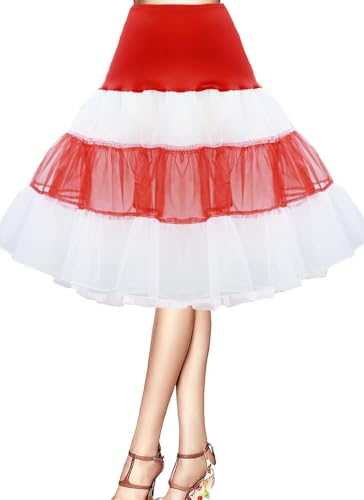 AromaHua 50er Jahre Unterrock Petticoat Retro Kleid Tutu 1950s Petticoat Krinoline Kleid Hoopless Petticoat Skirt Crinoline von AromaHua