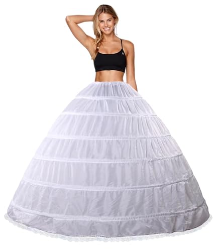 AromaHua Brautkleid Reifrock 6 Hoop Petticoat Unterrock Petticoat Reifrock hochzeitskleider Petticoat Krinoline Braut Petticoat Unterrock für Brautkleid Petticoat Underskirt von AromaHua