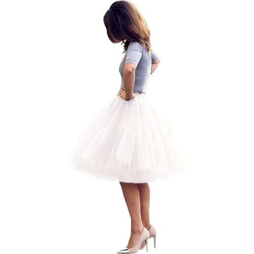 TüllRöcke tüll Unterrock Ballett Tutu Röcke Damen Ballettrock Petticoat Skirt 5 Schichten Prinzessin Rock Tutu Dress 50s Mode Straße schießen Kleid Weinlese Retro Kleid A line Kleid von AromaHua