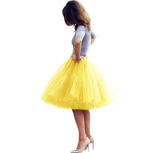 TüllRöcke tüll Unterrock Ballett Tutu Röcke Damen Ballettrock Petticoat Skirt 5 Schichten Prinzessin Rock Tutu Dress 50s Mode Straße schießen Kleid Weinlese Retro Kleid A line Kleid von AromaHua