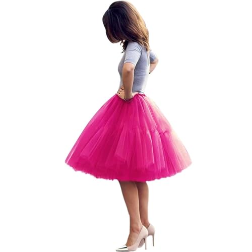 TüllRöcke tüll Unterrock Ballett Tutu Röcke Damen Ballettrock Petticoat Skirt 5 Schichten Prinzessin Rock Tutu Dress 50s Mode Straße schießen Kleid Weinlese Retro Kleid A line Kleid von AromaHua