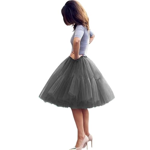 TüllRöcke tüll Unterrock Ballett Tutu Röcke Damen Ballettrock Petticoat Skirt 5 Schichten Prinzessin Rock Tutu Dress 50s Mode Straße schießen Kleid Weinlese Retro Kleid A line Kleid von AromaHua