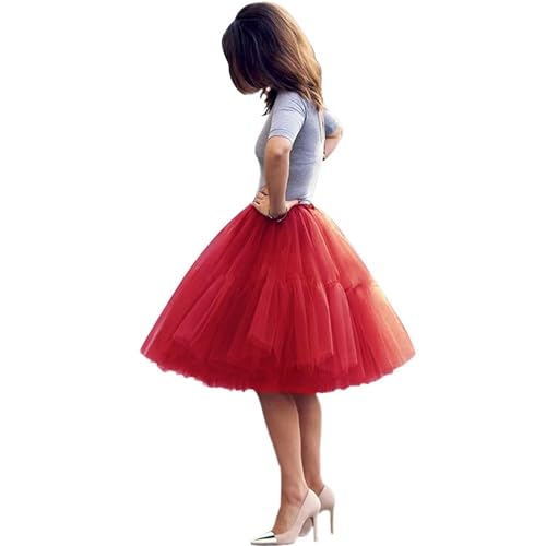 TüllRöcke tüll Unterrock Ballett Tutu Röcke Damen Ballettrock Petticoat Skirt 5 Schichten Prinzessin Rock Tutu Dress 50s Mode Straße schießen Kleid Weinlese Retro Kleid A line Kleid von AromaHua