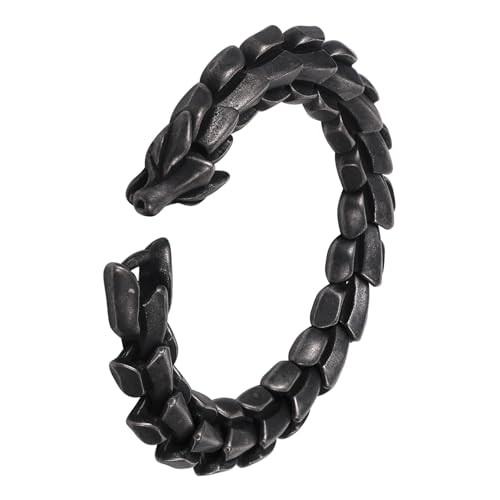 Aroncent Herren Damen Armband Drachen: Silber Handgefertigtes Hochglanz Edelstahlarmband Individuelles Kreatives Drachen Design Wikinger Armband Schmuck von Aroncent