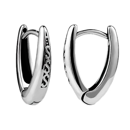 Aroncent Herren Damen Ohrringe Vikinger: Vintage Ohrstecker Geometrische Dreieck Großer Kreis Herz aus Edelstahl mit gegossenem Muster und Schwarzoxidierung Vintage Mode Damen Ohrringe in Silber Aroncent Herren Damen Ohrringe Vikinger: Vintage Ohrstecker Geometrische Dreieck Großer Kreis Herz aus Edelstahl mit gegossenem Muster und Schwarzoxidierung Vintage Mode Damen Ohrringe in Silber von Aroncent