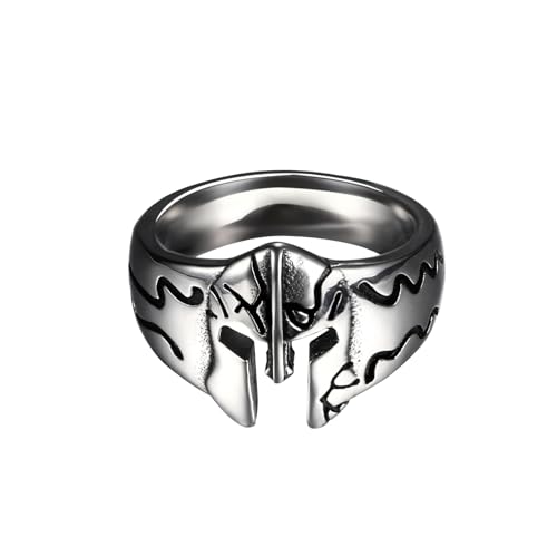 Aroncent Herren Ring Sparta Apokalypse: Gothic Punk Maskenring Damenring Schmuck Kriegsritter des Armageddon Kreuzzugs Doom Wikinger Viking Bandring 65(20.6) von Aroncent