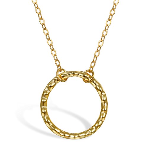 Aroncent Kette Damen Ring Kreis Halskette Anhänger 925 Sterling Silber Schmuck Gold Geschenk für Frauen Mädchen von Aroncent