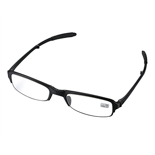 Aroncent Lesebrille schwarz in verschiedenen Stärken, Lesehilfe Sehhilfe Augenoptik Halbrand Halbrandbrille Brille für Damen Herren +2.00 von Aroncent