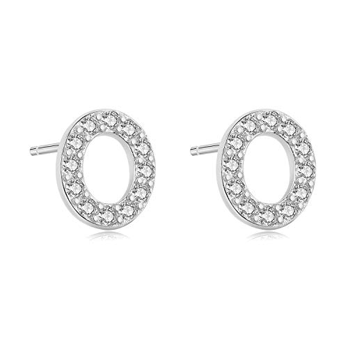 Aroncent Ohrringe Buchstabe 925 Sterling Silber Buchstaben Ohrstecker Initiale Ohrschmuck mit Zirkonia O von Aroncent
