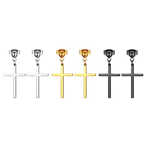 Aroncent Ohrringe Set Herren Ohrstecker Perle Stecker Unisex Ohrhänger Kruzifix Kreuz Kette Gotik Punk Rock Ohrschmuck Aroncent Ohrringe Set Herren Ohrstecker Perle Stecker Unisex Ohrhänger Kruzifix Kreuz Kette Gotik Punk Rock Ohrschmuck von Aroncent