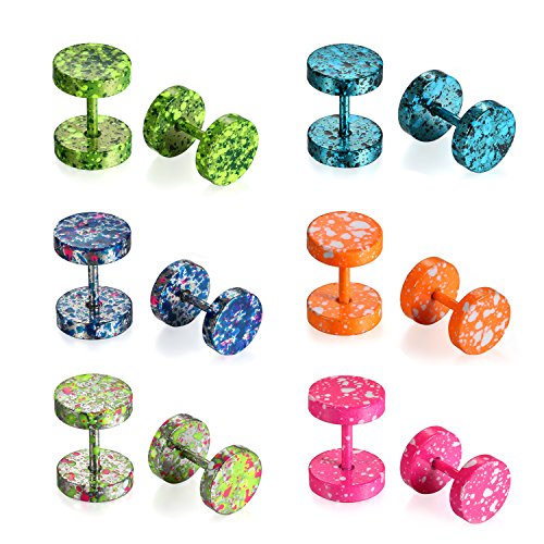 Aroncent Ohrstecker Set Bunt Hantel Ohr Piercing bunt Ohr Ohrringe Edelstahl Ohrringe klassische Runde Design Unisex 6 Paare Aroncent Ohrstecker Set Bunt Hantel Ohr Piercing bunt Ohr Ohrringe Edelstahl Ohrringe klassische Runde Design Unisex 6 Paare von Aroncent