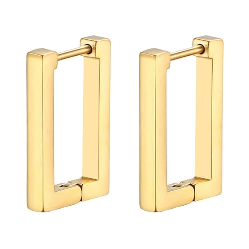 Aroncent Unisex Ohrringe Ohrstecker Set: Herren Damen Edelstahl Ohrstecker Set Quadrat modisch elegant beiläufig Huggie Ohrschmuck in Gold Aroncent Unisex Ohrringe Ohrstecker Set: Herren Damen Edelstahl Ohrstecker Set Quadrat modisch elegant beiläufig Huggie Ohrschmuck in Gold von Aroncent