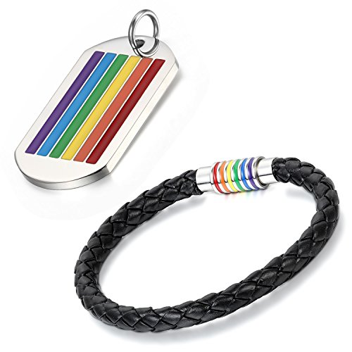 Aroncent LGBT Halskette Armband Regenbogen: 2PCS Herren Damen Rainbow Gay Pride LGBT Charms Kette Halskette Armband Schmuck Set Armreif Armschmuck Handgelenk Mehrfarbig Aroncent LGBT Halskette Armband Regenbogen: 2PCS Herren Damen Rainbow Gay Pride LGBT Charms Kette Halskette Armband Schmuck Set Armreif Armschmuck Handgelenk Mehrfarbig von Aroncent