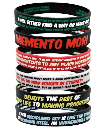 Aroniks Erhöhen Sie die Widerstandsfähigkeit: Stoische Stärke – Motivierende Gummi-Armbänder, Silikon-Armbänder mit inspirierenden Zitaten und einer philosophischen Note für die tägliche Stärkung Aroniks Erhöhen Sie die Widerstandsfähigkeit: Stoische Stärke – Motivierende Gummi-Armbänder, Silikon-Armbänder mit inspirierenden Zitaten und einer philosophischen Note für die tägliche Stärkung von Aroniks