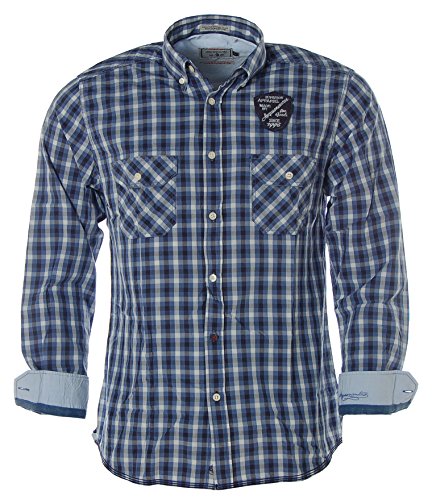Arqueonautas Herren Langarm Hemd kariert -Superior Apparel- Blau M von ARQUEONAUTAS
