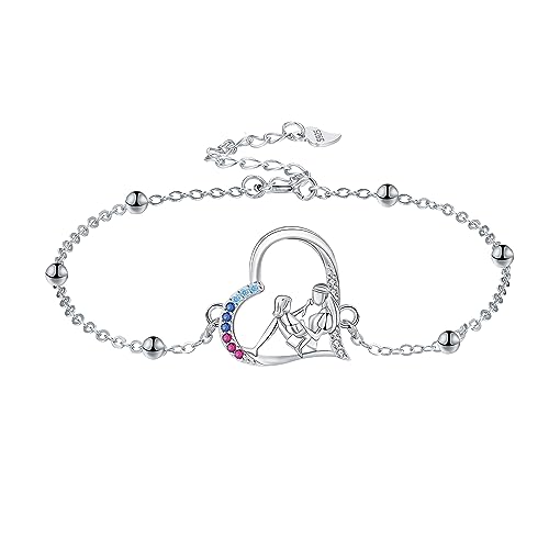 Arrebol Armband Damen Silber 925 Mutter Tochter Armbänder Original Schmuck für Ehefrau Mutter Tochter Schwester, Verstellbarer [16+4cm] von Arrebol