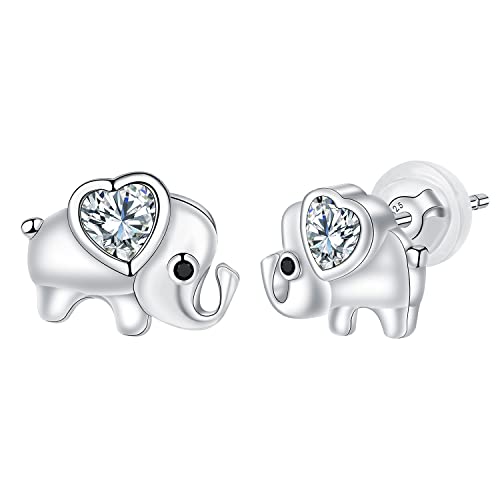 Arrebol Elefant Ohrringe 925 Sterling Silber Damen Elefanten Ohrstecker Romantische Original Schmuck Für Frauen Tochter Mutter Mädchen Geschenk von Arrebol