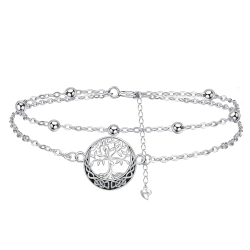 Arrebol Lebensbaum Armband Damen Silber 925 Keltisches Motiv Armbänder Original Schmuck für Freunde Ehefrau Tochter, Verstellbarer [16+4cm] von Arrebol