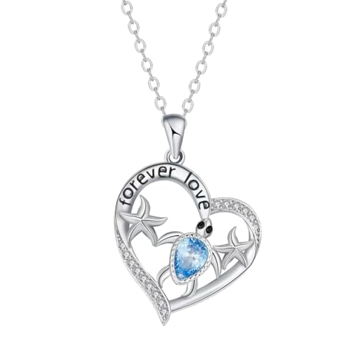 Arrebol Schildkröten Kette Damen Sterling Silber 925 Schildkröte Halskette Anhänger Für Frauen Mutter Ehefrau Schmuck Geschenk |45cm+5| von Arrebol
