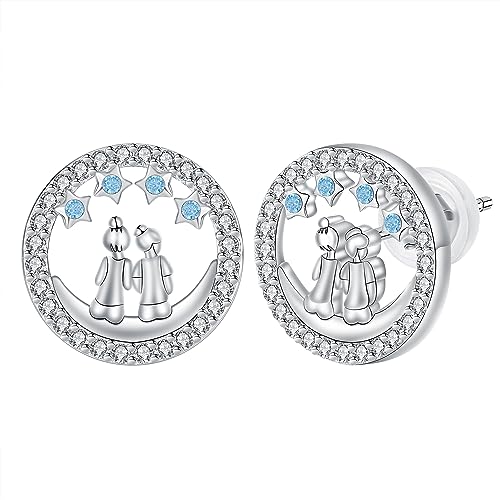 Arrebol Schwester Ohrringe 925 Sterling Silber Damen Ohrstecker Romantische Original Schmuck Für Frauen Schwester Freundin Mutter Tochter Geschenk von Arrebol