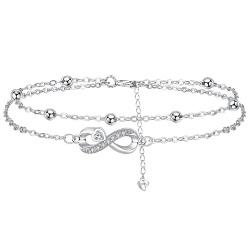 Arrebol Unendlichkeit Armband Damen Silber 925 Armbänder Original Schmuck für Ehefrau Tochter Schwester, Verstellbarer [16+4cm] von Arrebol