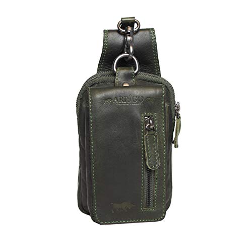 Arrigo Gürteltasche Leder - Vintage - Bauchtasche Brusttasche Hüfttasche für Reise, Party, Festival - Herren und Damen - 12x18x9 cm von Arrigo
