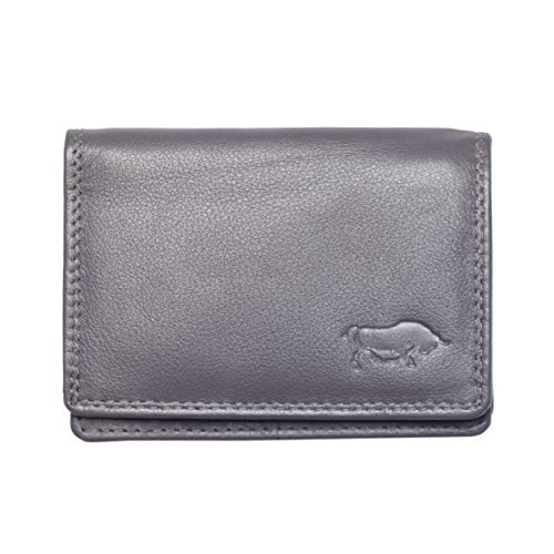 Arrigo Geldbörse Klein Damen Leder - Minibörse Leder Brieftasche - Geldbeutel Frauen Small - Portmonee - Kleines Portemonnaie -2.5x7.5x10 cm - Grau von Arrigo