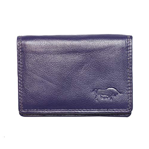 Geldbörse Klein Damen Leder - Minibörse Leder Brieftasche - Geldbeutel Frauen Small - Portmonee - Kleines Portemonnaie -2.5x7.5x10 cm - Aubergine von Arrigo