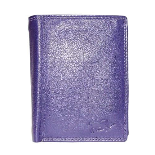 Geldbeutel Klein Damen Leder - Minibörse Leder Brieftasche - Geldbörse Frauen Small - Portmonee - Kleines Portemonnaie - 3x9.5x12 cm - Aubergine von Arrigo