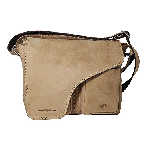 Arrigo Unisex-Erwachsene Messenger Bag Kuriertasche Beige (Taupe) von Arrigo