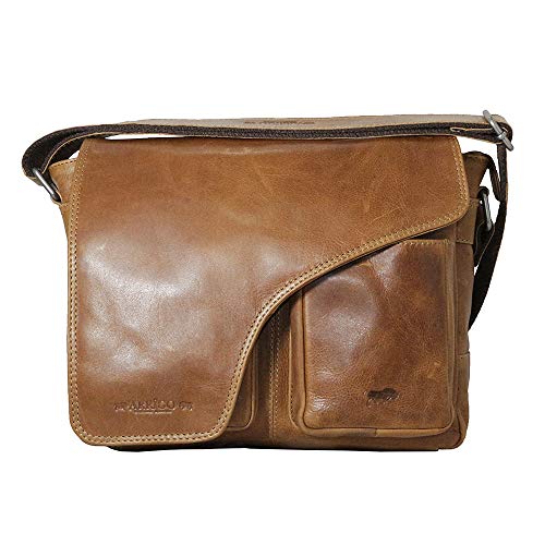 Arrigo Unisex-Erwachsene Messenger Bag Kuriertasche Braun (Cognac) von Arrigo