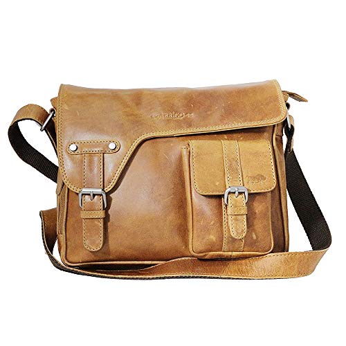 Arrigo Unisex-Erwachsene Messenger Bag Kuriertasche Braun (Cognac) von Arrigo