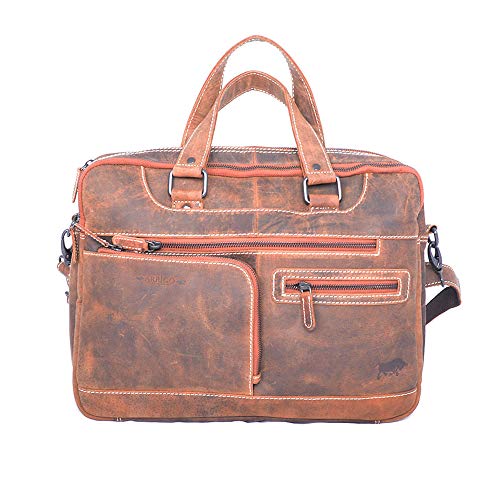 Arrigo Unisex-Erwachsene Messenger Bag Kuriertasche Braun (Cognac) von Arrigo